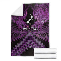 Personalised Aotearoa Matariki Blanket Purple Fern Maori Poutama LT01 - Polynesian Pride