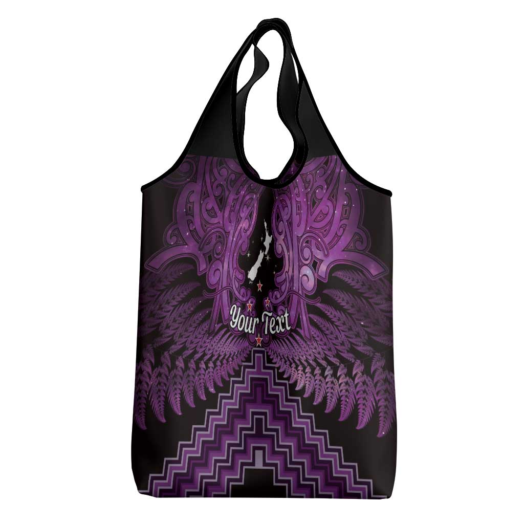 Personalised Aotearoa Matariki Grocery Bag Purple Fern Maori Poutama LT01 - Polynesian Pride