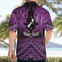 Personalised Aotearoa Matariki Hawaiian Shirt Purple Fern Maori Poutama LT01 - Polynesian Pride