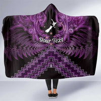 Personalised Aotearoa Matariki Hooded Blanket Purple Fern Maori Poutama LT01 One Size Purple - Polynesian Pride
