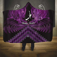 Personalised Aotearoa Matariki Hooded Blanket Purple Fern Maori Poutama LT01 - Polynesian Pride