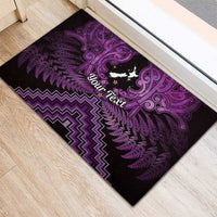 Personalised Aotearoa Matariki Rubber Doormat Purple Fern Maori Poutama LT01 - Polynesian Pride