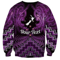 Personalised Aotearoa Matariki Sweatshirt Purple Fern Maori Poutama LT01 - Polynesian Pride