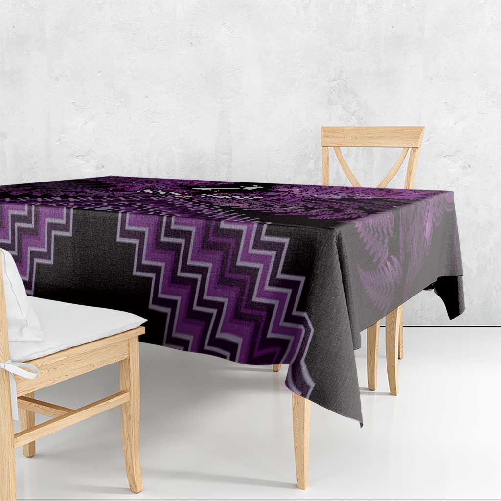 Personalised Aotearoa Matariki Tablecloth Purple Fern Maori Poutama LT01 - Polynesian Pride