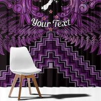 Personalised Aotearoa Matariki Window Curtain Purple Fern Maori Poutama LT01 - Polynesian Pride