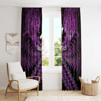 Personalised Aotearoa Matariki Window Curtain Purple Fern Maori Poutama LT01 - Polynesian Pride