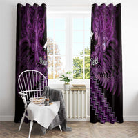 Personalised Aotearoa Matariki Window Curtain Purple Fern Maori Poutama LT01 - Polynesian Pride