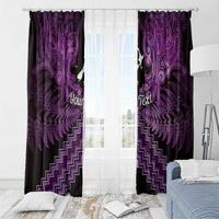 Personalised Aotearoa Matariki Window Curtain Purple Fern Maori Poutama LT01 - Polynesian Pride