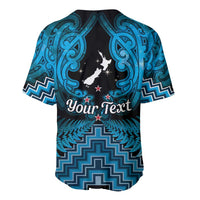 Personalised Aotearoa Matariki Baseball Jersey Turquoise Fern Maori Poutama