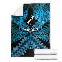 Personalised Aotearoa Matariki Blanket Turquoise Fern Maori Poutama LT01 - Polynesian Pride
