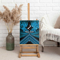 Personalised Aotearoa Matariki Canvas Wall Art Turquoise Fern Maori Poutama LT01 - Polynesian Pride