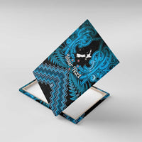 Personalised Aotearoa Matariki Canvas Wall Art Turquoise Fern Maori Poutama LT01 With Frame Turquoise - Polynesian Pride