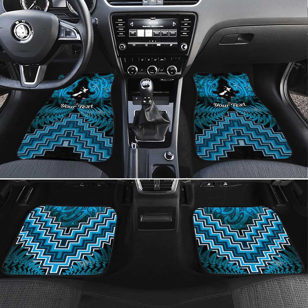 Personalised Aotearoa Matariki Car Mats Turquoise Fern Maori Poutama LT01 Set 4pcs Turquoise - Polynesian Pride