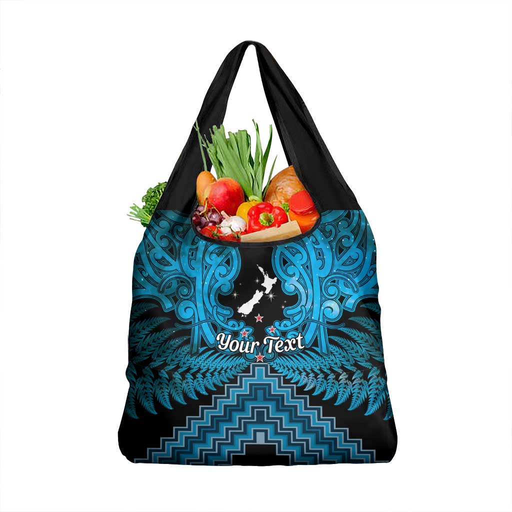 Personalised Aotearoa Matariki Grocery Bag Turquoise Fern Maori Poutama LT01 1-pack One Size Turquoise - Polynesian Pride