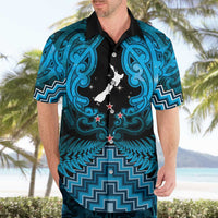 Personalised Aotearoa Matariki Hawaiian Shirt Turquoise Fern Maori Poutama LT01 - Polynesian Pride