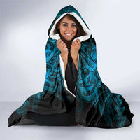 Personalised Aotearoa Matariki Hooded Blanket Turquoise Fern Maori Poutama LT01 - Polynesian Pride