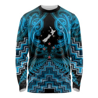 Personalised Aotearoa Matariki Long Sleeve Shirt Turquoise Fern Maori Poutama LT01 Unisex Turquoise - Polynesian Pride