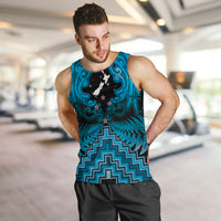 Personalised Aotearoa Matariki Men Tank Top Turquoise Fern Maori Poutama LT01 Turquoise - Polynesian Pride
