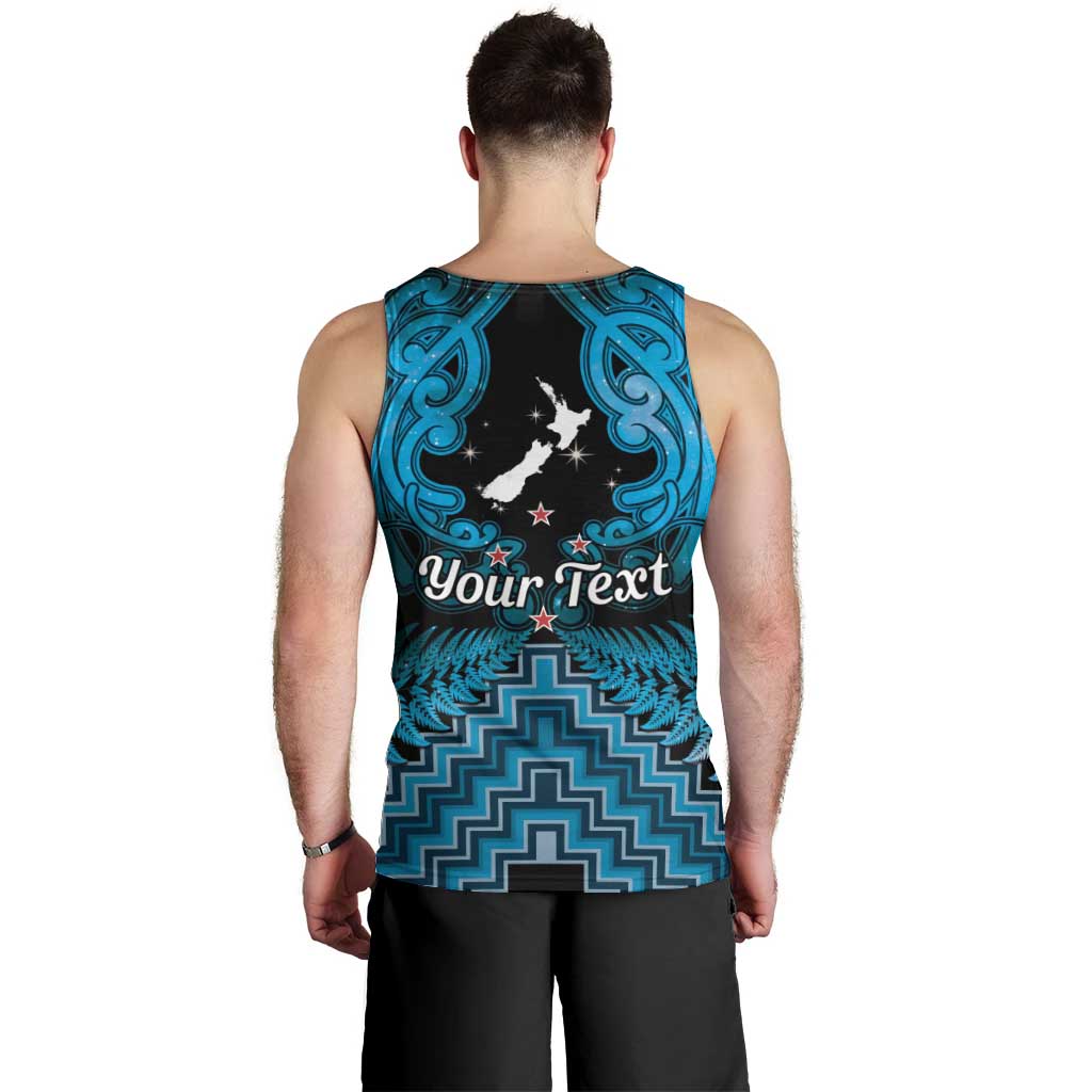Personalised Aotearoa Matariki Men Tank Top Turquoise Fern Maori Poutama LT01 - Polynesian Pride