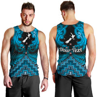 Personalised Aotearoa Matariki Men Tank Top Turquoise Fern Maori Poutama LT01 - Polynesian Pride