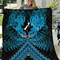 Personalised Aotearoa Matariki Quilt Turquoise Fern Maori Poutama