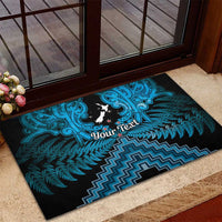 Personalised Aotearoa Matariki Rubber Doormat Turquoise Fern Maori Poutama LT01 - Polynesian Pride
