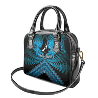 Personalised Aotearoa Matariki Shoulder Handbag Turquoise Fern Maori Poutama