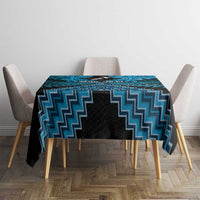 Personalised Aotearoa Matariki Tablecloth Turquoise Fern Maori Poutama LT01 - Polynesian Pride