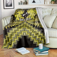 Personalised Aotearoa Matariki Blanket Yellow Fern Maori Poutama LT01 Yellow - Polynesian Pride