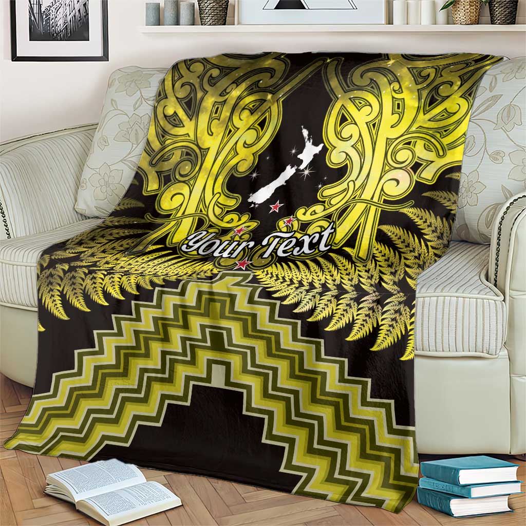 Personalised Aotearoa Matariki Blanket Yellow Fern Maori Poutama LT01 - Polynesian Pride