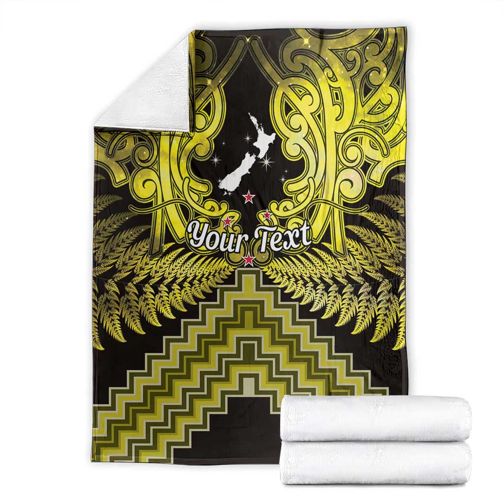 Personalised Aotearoa Matariki Blanket Yellow Fern Maori Poutama LT01 - Polynesian Pride