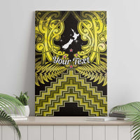 Personalised Aotearoa Matariki Canvas Wall Art Yellow Fern Maori Poutama LT01 - Polynesian Pride