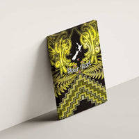 Personalised Aotearoa Matariki Canvas Wall Art Yellow Fern Maori Poutama LT01 - Polynesian Pride