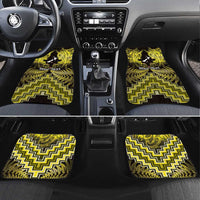 Personalised Aotearoa Matariki Car Mats Yellow Fern Maori Poutama LT01 Set 4pcs Yellow - Polynesian Pride