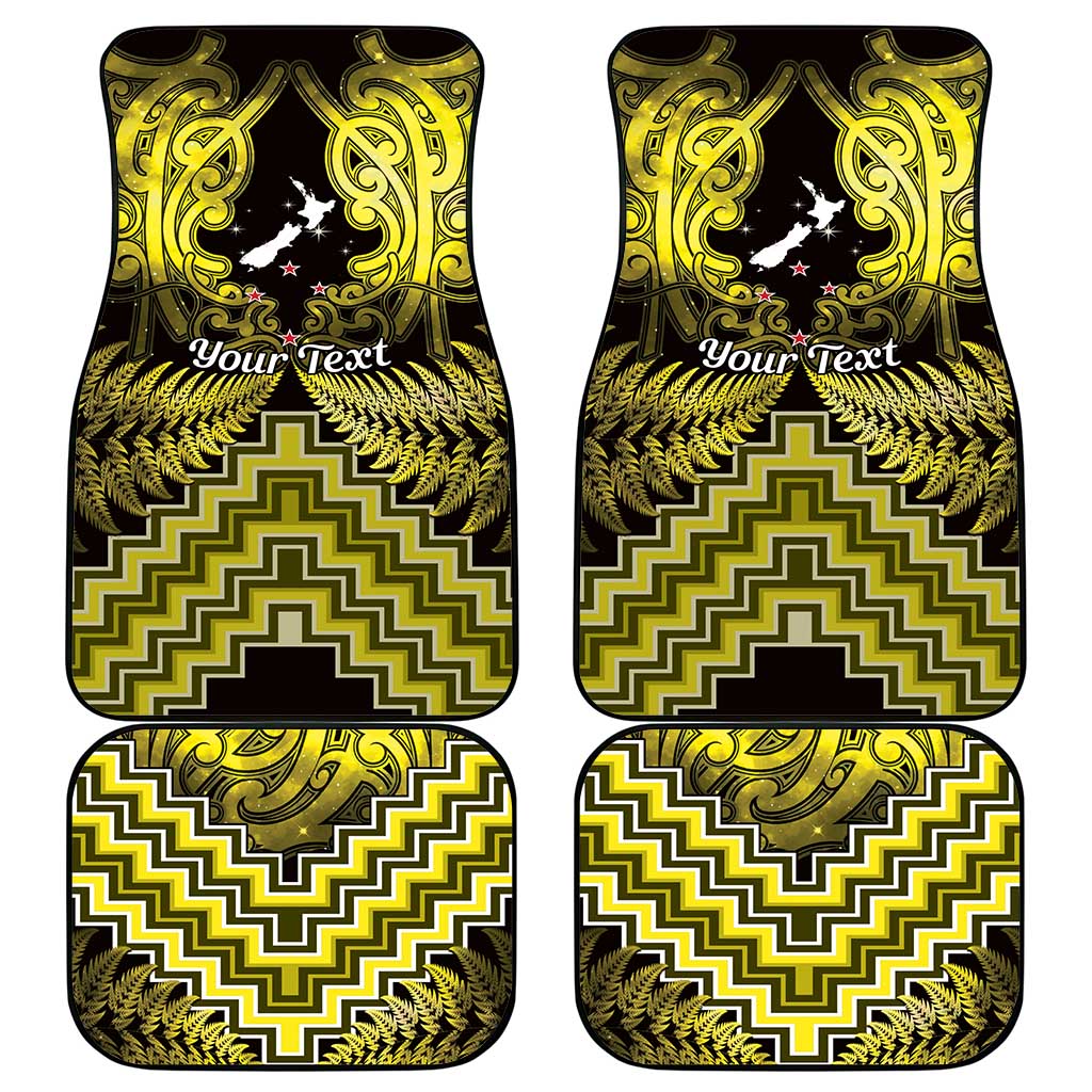 Personalised Aotearoa Matariki Car Mats Yellow Fern Maori Poutama LT01 - Polynesian Pride
