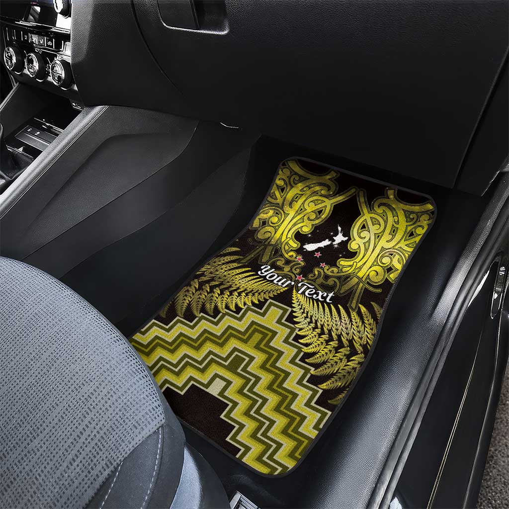 Personalised Aotearoa Matariki Car Mats Yellow Fern Maori Poutama LT01 - Polynesian Pride