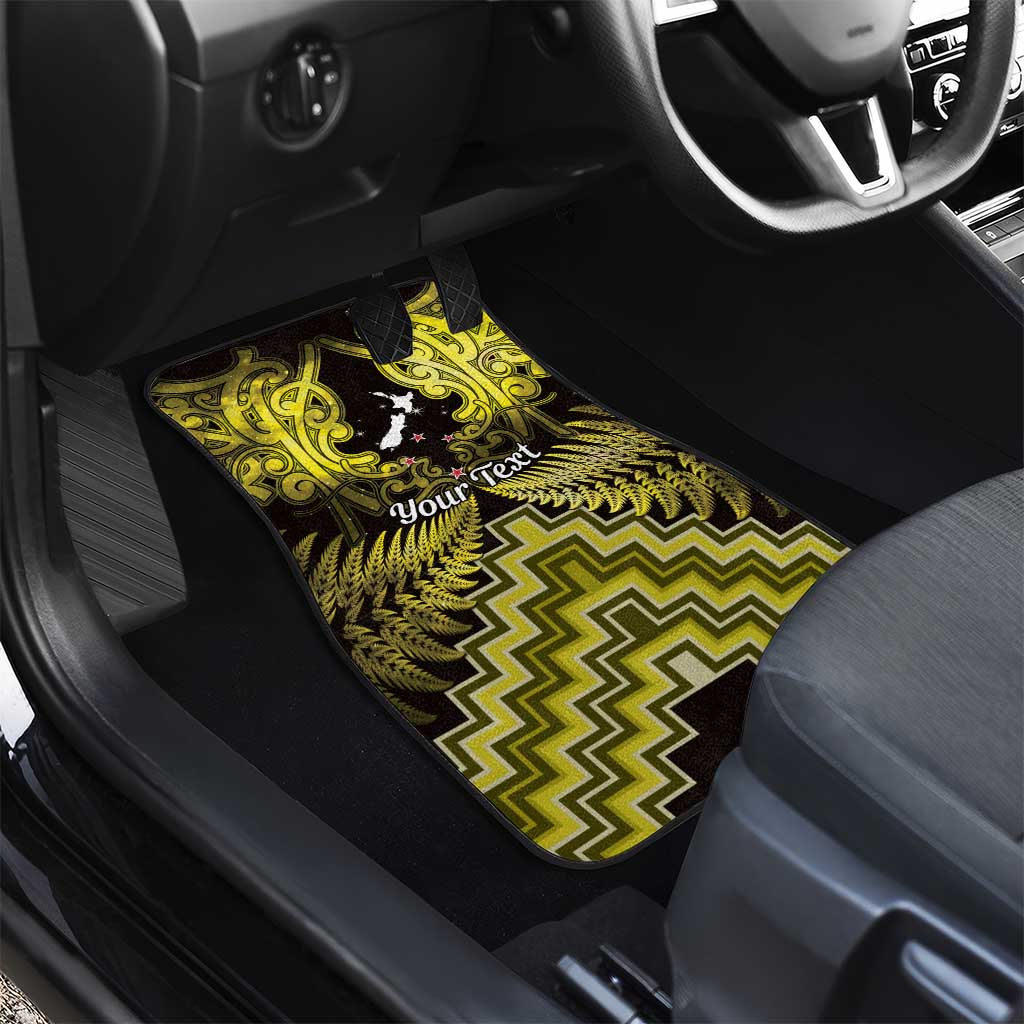 Personalised Aotearoa Matariki Car Mats Yellow Fern Maori Poutama LT01 - Polynesian Pride