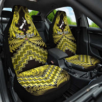 Personalised Aotearoa Matariki Car Seat Cover Yellow Fern Maori Poutama