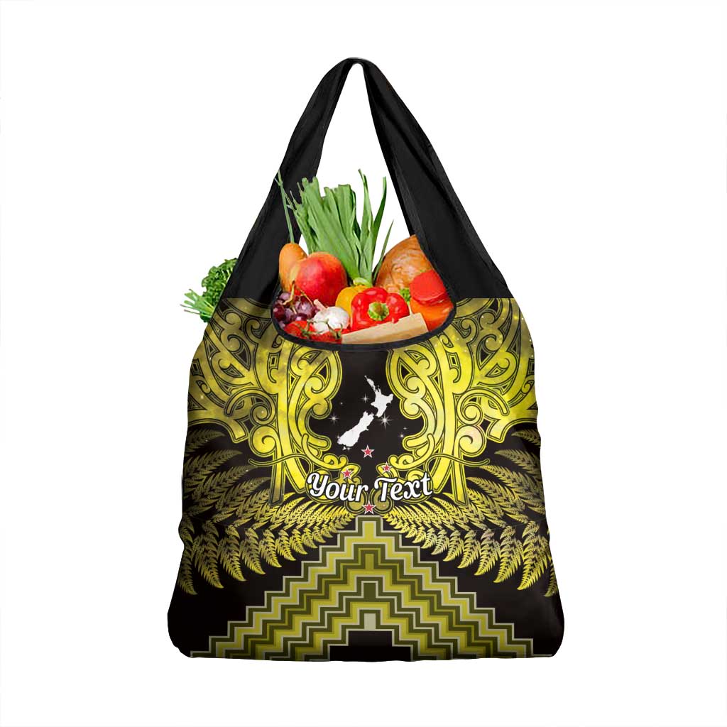 Personalised Aotearoa Matariki Grocery Bag Yellow Fern Maori Poutama LT01 1-pack One Size Yellow - Polynesian Pride