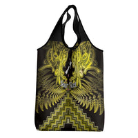 Personalised Aotearoa Matariki Grocery Bag Yellow Fern Maori Poutama LT01 - Polynesian Pride
