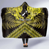 Personalised Aotearoa Matariki Hooded Blanket Yellow Fern Maori Poutama LT01 One Size Yellow - Polynesian Pride