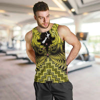 Personalised Aotearoa Matariki Men Tank Top Yellow Fern Maori Poutama LT01 Yellow - Polynesian Pride