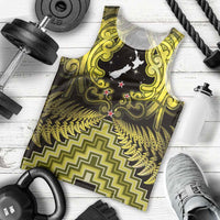 Personalised Aotearoa Matariki Men Tank Top Yellow Fern Maori Poutama LT01 - Polynesian Pride