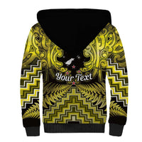 Personalised Aotearoa Matariki Sherpa Hoodie Yellow Fern Maori Poutama LT01 - Polynesian Pride