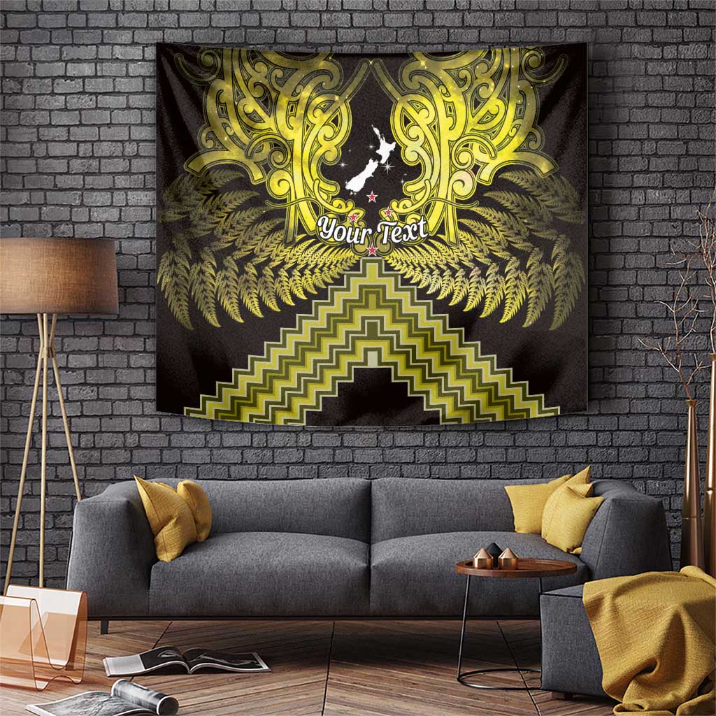 Personalised Aotearoa Matariki Tapestry Yellow Fern Maori Poutama