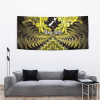 Personalised Aotearoa Matariki Tapestry Yellow Fern Maori Poutama