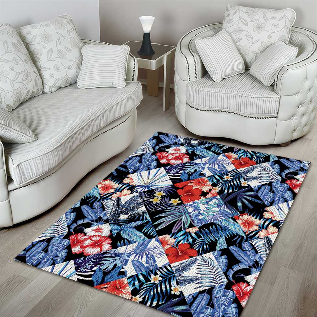 Hawaii Tropicana Blue Pattern Area Rug - Polynesian Pride