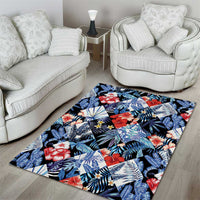 Hawaii Tropicana Blue Pattern Area Rug - Polynesian Pride