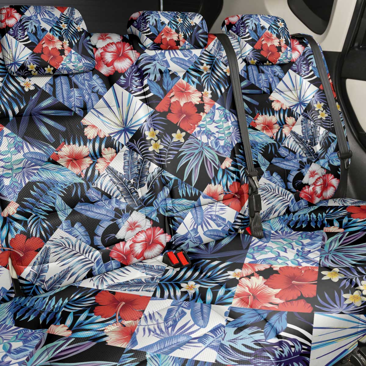 Hawaii Tropicana Blue Pattern Back Car Seat Cover - Polynesian Pride