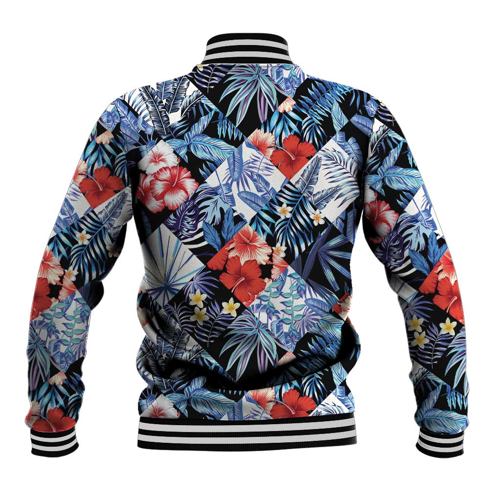 Hawaii Tropicana Blue Pattern Baseball Jacket LT01 - Polynesian Pride